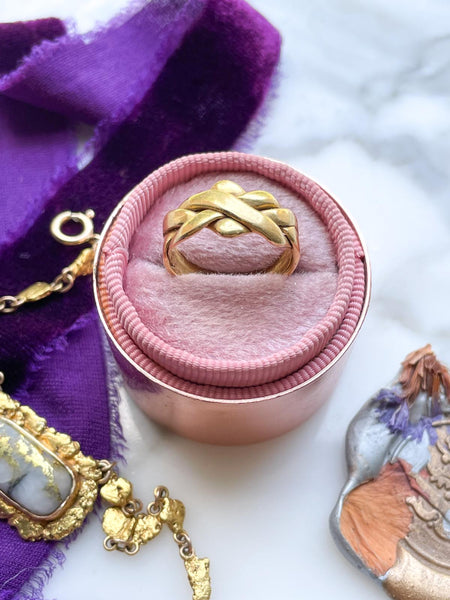小さい玉の二重輪飾り 21k Antique Puzzle Ring – Tigerlilys LLC