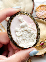 15k Victorian Pink Shell Cameo Brooch