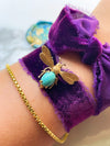14k Vintage Turquoise Insect Pin