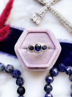 14k Vintage Natural Sapphire & Diamond Band