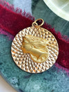 18k Vintage Lady Justice Medallion