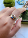 8k Antique Pink Gold Turquoise Coiled Snake Ring