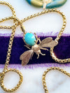 14k Vintage Turquoise Insect Pin