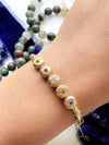 15k Victorian Etruscan Revival Gemstone Bangle