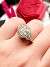 14k 3.00cttw Emerald Cut Diamond w/ Halo Ring