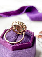 14k Edwardian Turquoise w/ Diamond Halo Ring