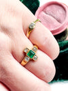 18k Victorian Emerald & Diamond Cruciform Ring