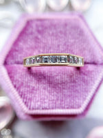 14k 1.00cttw Carre Cut Diamond Half Eternity Band