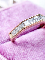 14k 1.00cttw Carre Cut Diamond Half Eternity Band