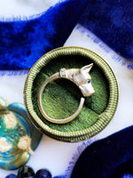 14k Vintage Diamond & Sapphire Dog Wrap Ring