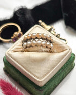 10k Georgian Pearl Double Row Half Hoop Ring