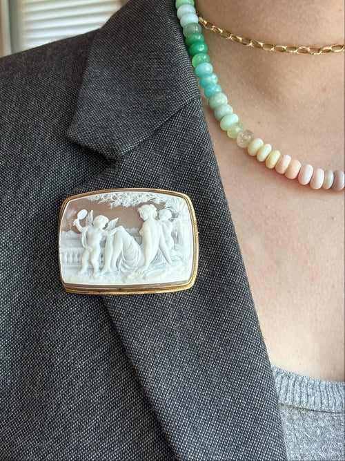 14k Antique Shell Cameo Brooch
