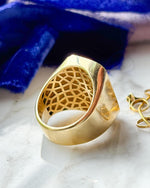 14k 999,9 24K Gold Bar w/ Diamond Halo Ring