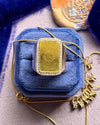 14k 999,9 24K Gold Bar w/ Diamond Halo Ring