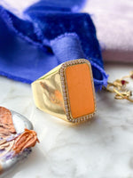 14k 999,9 24K Gold Bar w/ Diamond Halo Ring