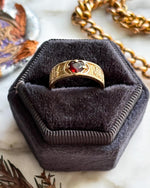 14k Vintage Garnet Posy Ring