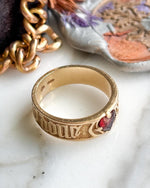 14k Vintage Garnet Posy Ring