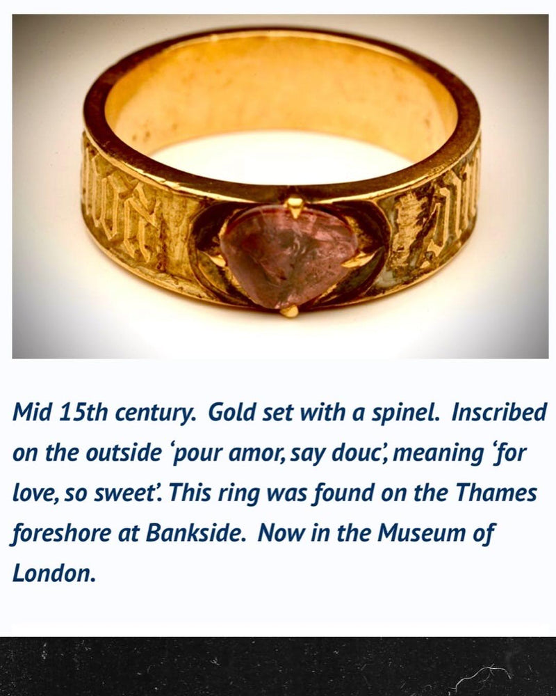 14k Vintage Garnet Posy Ring
