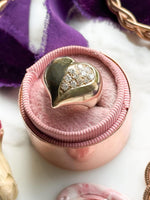 14k Vintage 0.30 cttw Diamond Puffy Heart Ring
