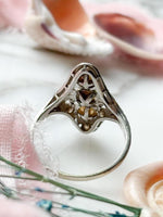14k Art Deco diamond & Pearl Dress Ring