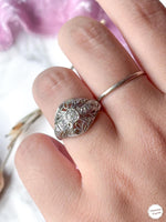 18k Art Deco 0.65cttw Diamond Bombe Ring
