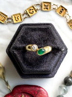 18k Diamond & Emerald Toi et Moi Ring