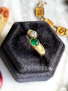 18k Diamond & Emerald Toi et Moi Ring
