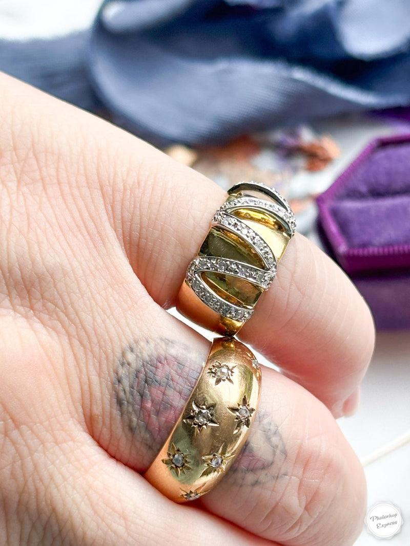 14k 0.25cttw Diamond Cigar Band