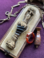 Gilded Brass Antique Banded Agate Wax Seal