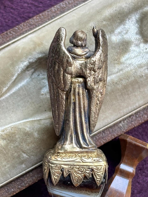 Gilded Brass Antique Banded Agate Wax Seal