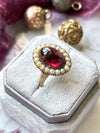 14k Victorian Garnet Cabochon Ring
