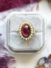 14k Victorian Garnet Cabochon Ring