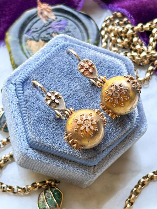 22k Victorian Articulated Ear Bobs