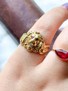 14k Antique Art Nouveau Diamond & Ruby Lion Ring