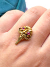 18k Art Nouveau Ruby Cabochon Gargoyle Tietack
