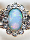 14k Victorian Opal & 0.38cttw Diamond Halo Ring