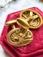 14k Art Nouveau Serpent Cufflinks