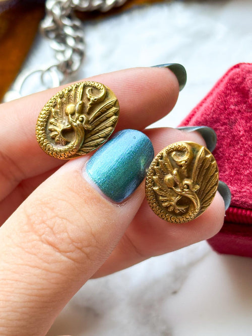 14k Art Nouveau Serpent Cufflinks