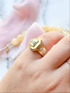 14k Vintage 0.20cttw Diamond Buckle Ring