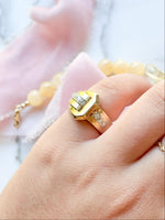 14k Vintage 0.20cttw Diamond Buckle Ring