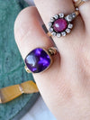 14k Vintage 8.00ct Buff Top Amethyst Ring