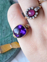 14k Vintage 8.00ct Buff Top Amethyst Ring