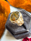 14k Vintage Dragon Fire Agate Ring