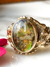 14k Vintage Dragon Fire Agate Ring