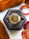 14k Vintage Dragon Fire Agate Ring