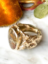 14k Vintage Dragon Fire Agate Ring