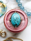 10k Antique Turquoise Matrix Cabochon Ring