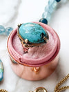 10k Antique Turquoise Matrix Cabochon Ring