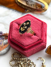 14k Victorian Rose of Sharon Onyx Ring