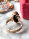14k Victorian Rose of Sharon Onyx Ring